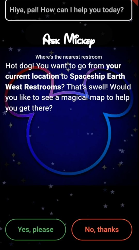 Nearest restroom intent recognized
